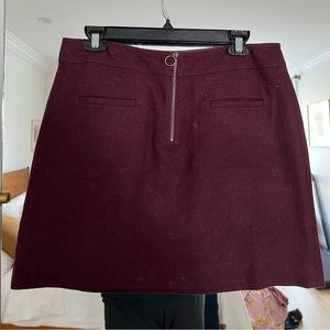 Madewell burgundy aline mini skirt